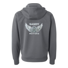 Load image into Gallery viewer, Sandy PD MOTORS Midweight Tech Full-Zip Hoodie with Zip of Hood
