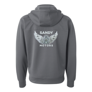 Sandy PD MOTORS Midweight Tech Full-Zip Hoodie with Zip of Hood